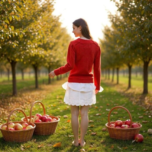 Brochu Walker Eton Layer Crew Long Sleeve Sweater Orange Size S - Picture 5 of 6